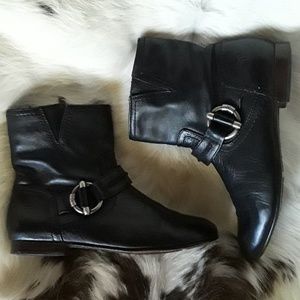 Frye Black Ankle Boots with Buckle